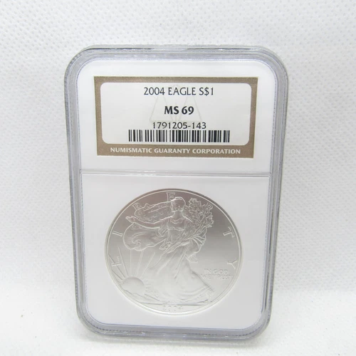 NGC MS69 2004 American Silver Eagle Dollar One Ounce Coin P294