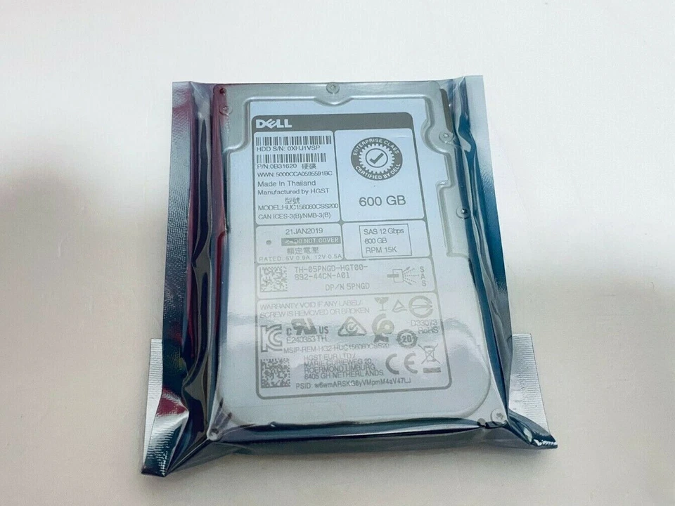 New Dell 600GB 5PNGD 2.5"15K SAS 12Gb/s HUC156060CSS200 05PNGD 0TRCN6 Hard Drive - Image 2 of 4