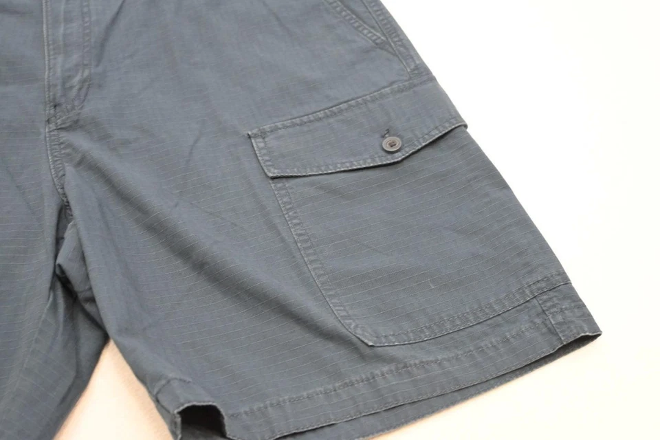 Pantalones Cortos Carga Izod Ripstop Caqui Chino Azul Sueltos Planos Para Hombre Talla 38 Foto 3 de 4