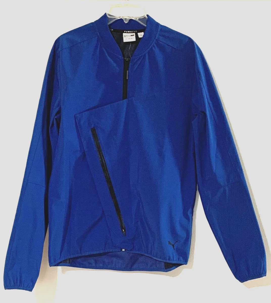Puma EVO Lab Jacket Medium Zip Front True Blue Pockets Lightweight Mesh NWT 90