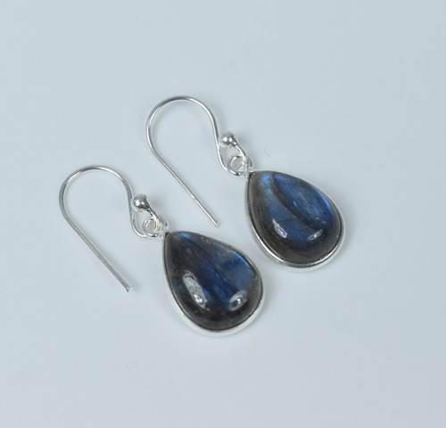925 Solid Sterling Silver Green Onyx,Garnet Multi Stone Hook Earring Ji760 - Picture 41 of 81