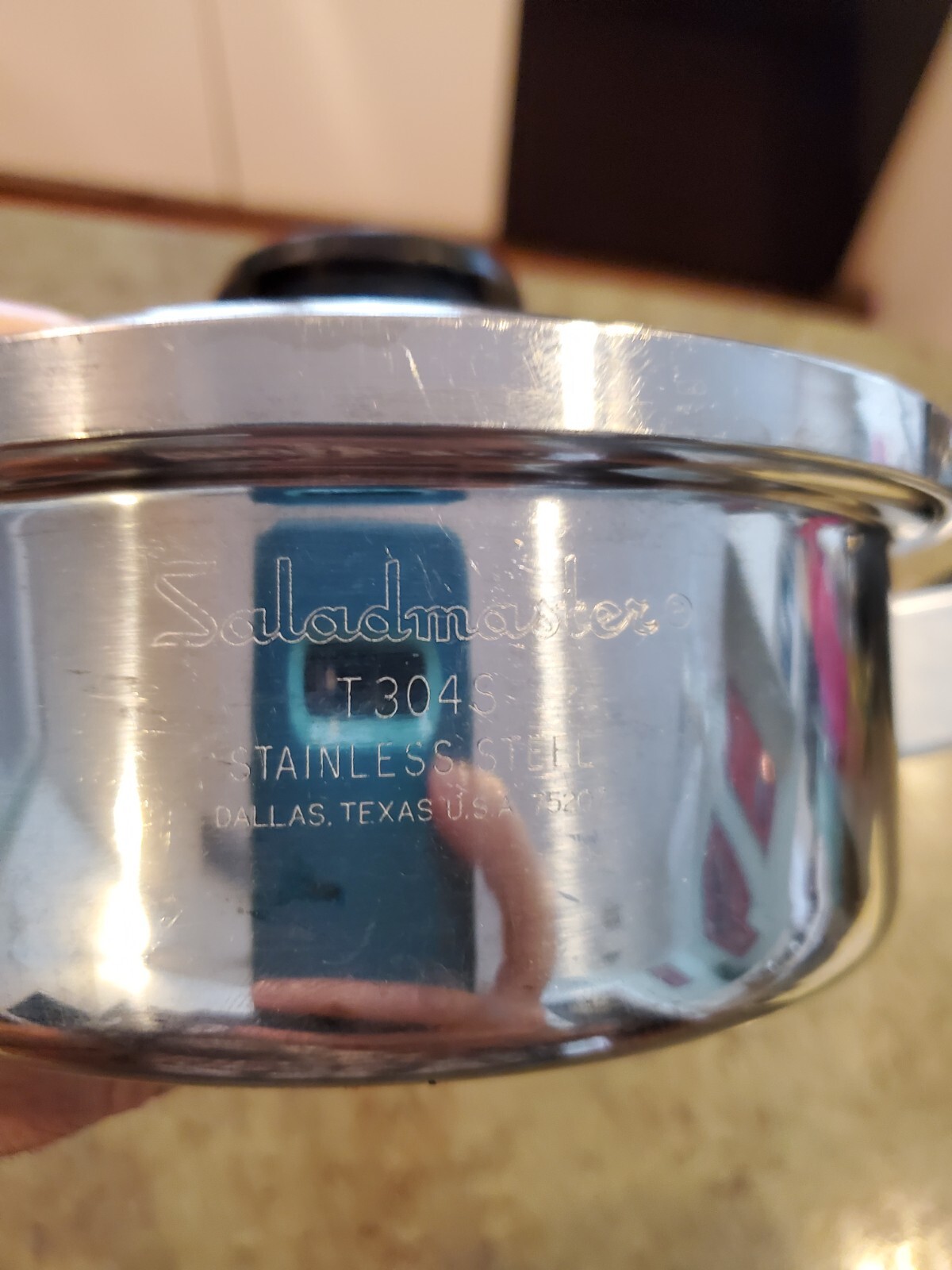 Vtg SALADMASTER T304S Sauce Pot with Vapo Lid USA 6.75" Diameter X 2