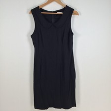 Target womens dress size 12 pencil black peter pan collar zip sleeveless 034668