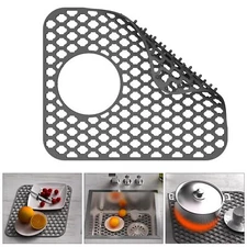 Sink Protectors for Kitchen Sink TOOVEM 13.58"x 11.6" Kitchen Sink Mats Silic...