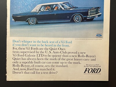 Original 1965 Ford Galaxie 500 Car - Original Print Advertisement