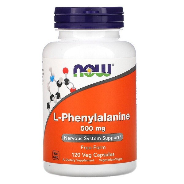 NOW Foods, L-Phenylalanine, 500 Mg, 120 Veg Capsules-image