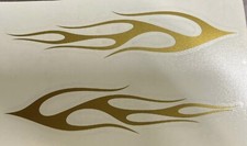 Gold Racing X2 Flames Car Auto Die Cut Vinyl Decal Sticker Car Window