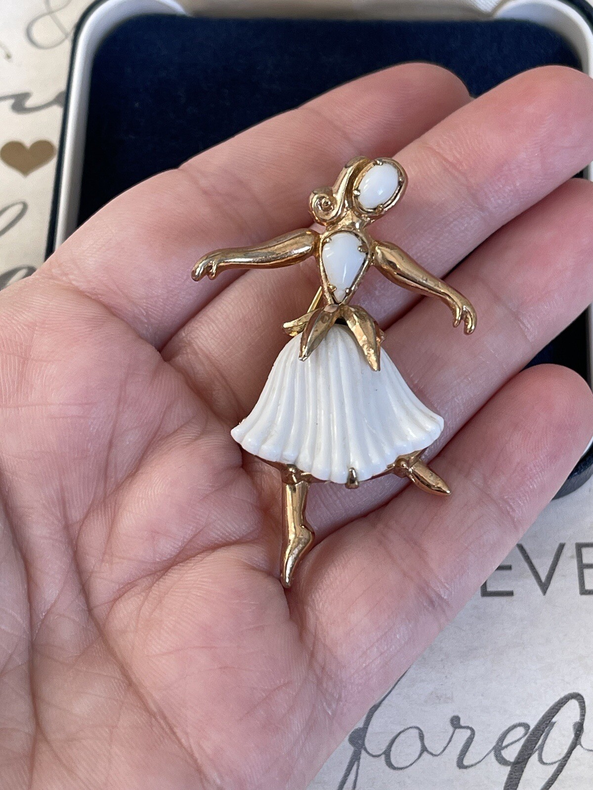 Trifari brooch ballerina girl white vintage 1952s 169… Gem