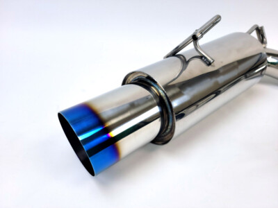 For 09-20 370Z Z34 Burnt Tip Single Exit Muffler 4.5'' Y-Pipe Back Exhaust System