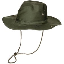 MFH Hut Buschhut Rangerhut Safarihut mit Kinnband Hutkrempe oliv Gr. 55 - 61