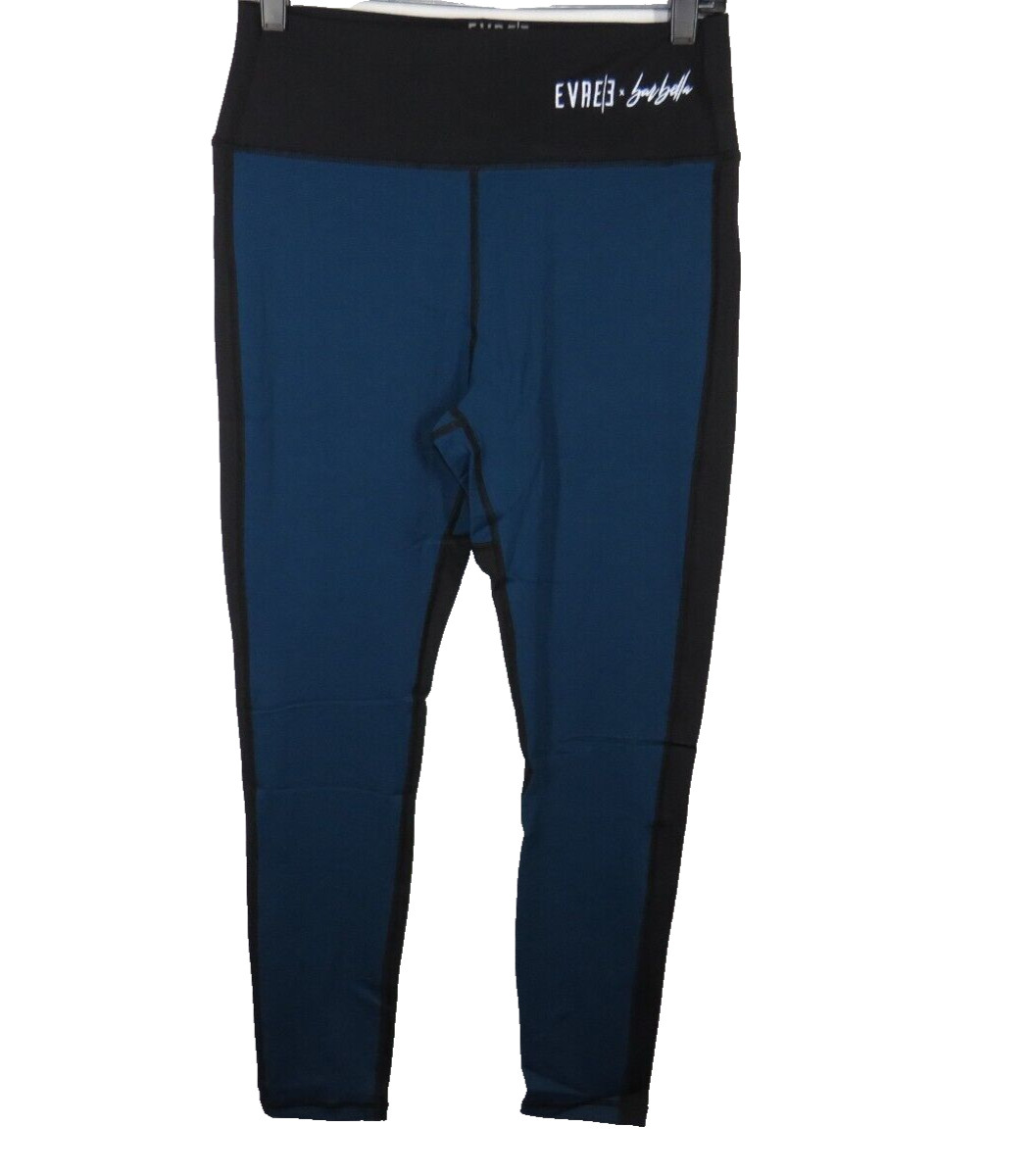 EVREE X Barbella Black Blue Heart Booty Contour Detail Bella Leggings Size XL