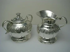  SANBORNS STERLING SILVER SUGAR BOWL CREAMER SET Mexico Post-1940 No Mono