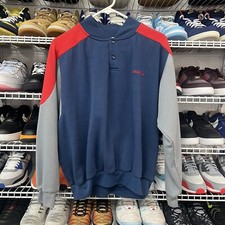 Vintage 80s Adidas Logo Blue Crewneck Colorblock Silver Tag Mens Size M/L