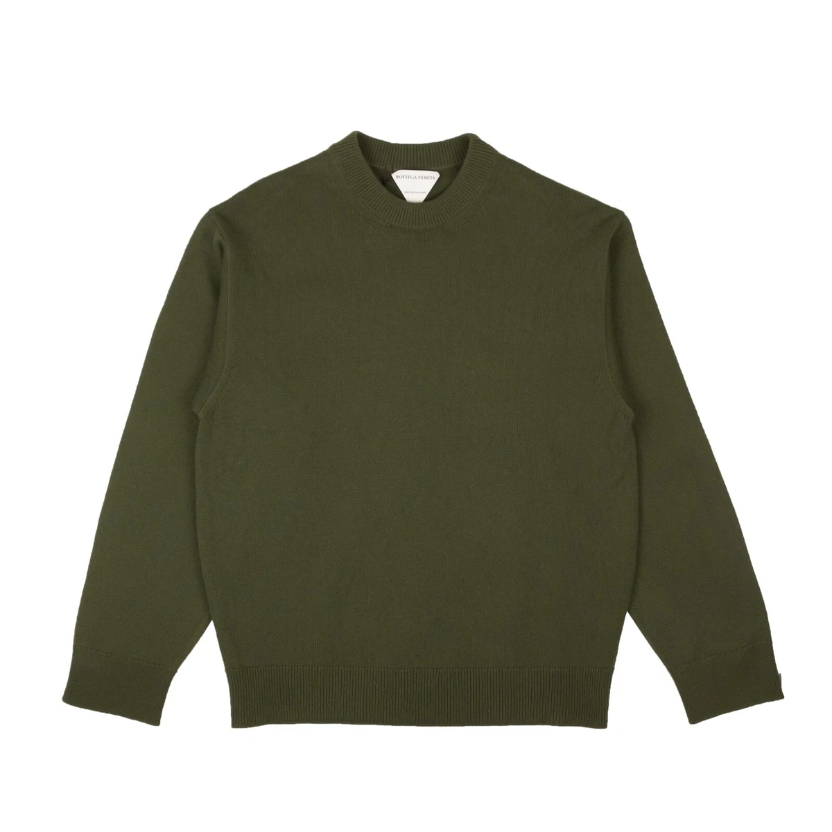 NWT BOTTEGA VENETA Green Cashmere Crewneck Pullover Sweater Size L