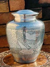 New Cremation Urn for Adult Human Ashes - Sliver with Velvet Bag Best Buy