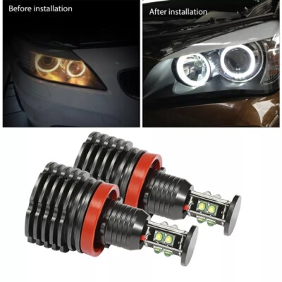 2X Canbus Angel Eyes Bulbs H8 LED Halo Ring Light HID For BMW E92 E60 X5 E71 X6