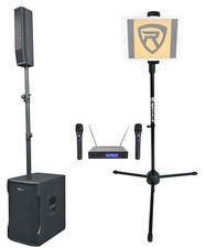 Rockville TITAN COLUMN 12 Karaoke Machine System 2 Wireless Mics Tablet Stand
