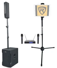 Rockville TITAN COLUMN 12 Karaoke Machine System+(2) Wireless Mics+Tablet Stand
