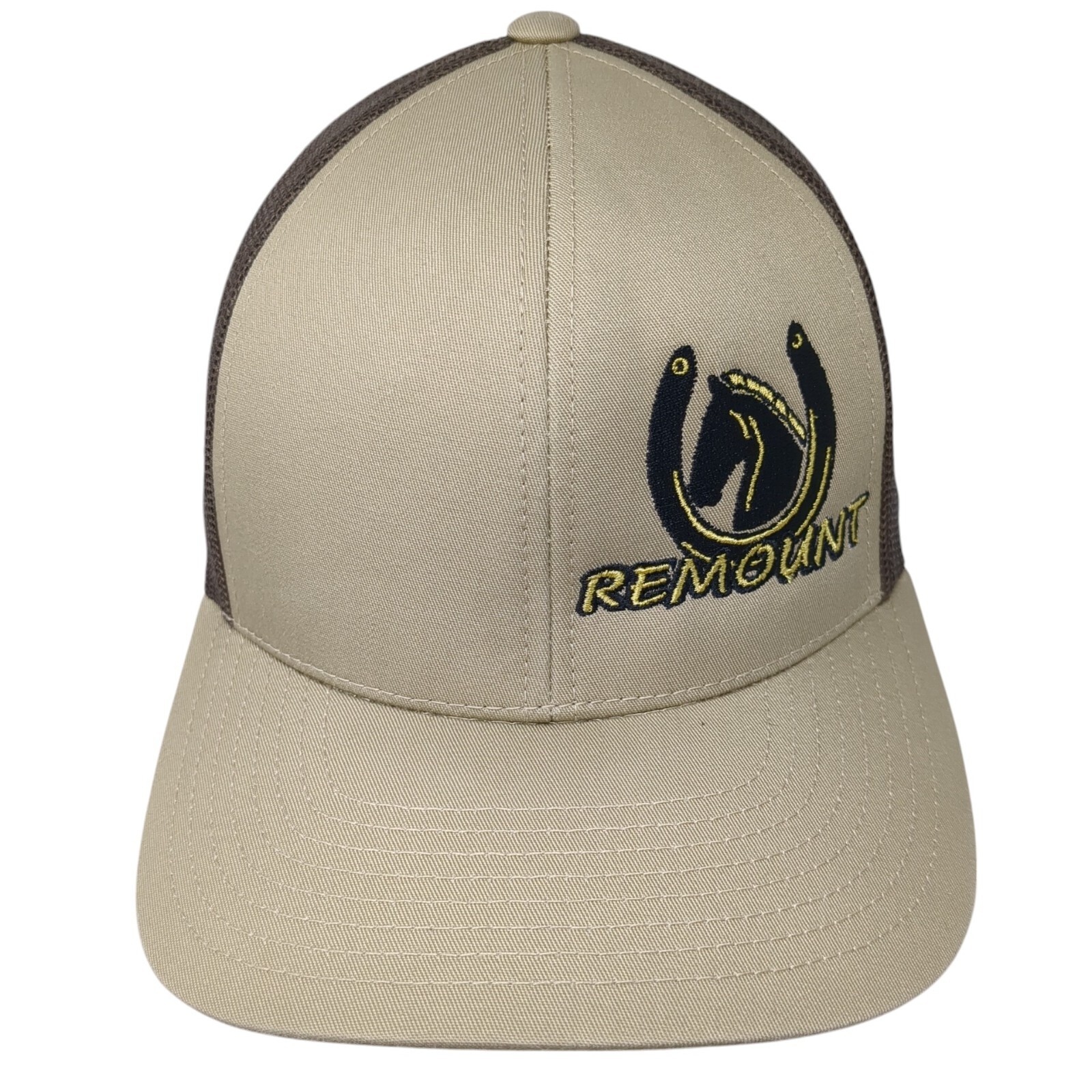 Remount Snapback Trucker Hat Brown OS Adjustable Mesh Back Pacific Headwear