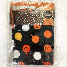 Midnight Market Tablecloth Halloween Pumpkin Polka Dot 60 X 84 Oblong NEW