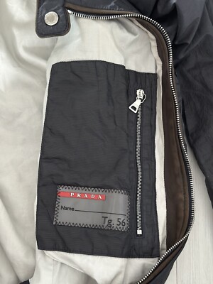 Vintage Prada Archive 1999 Nylon Metal Red Tab Biker Man's Vintage Prada Archive 1999 Nylon Metal Red Tab Biker Man's