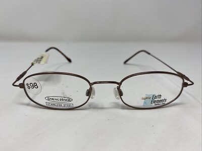 Earth Elements EE123 857 46-19-135 Matte Brown Full Rim Eyeglasses Frame TM82