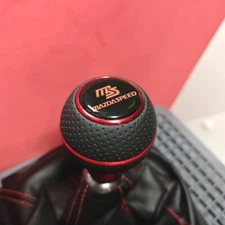 MS RED LEATHER SHIFT GEAR KNOB for MAZDA 2 3 5 6 CX-3 CX-5 MX5 MIATA SPORT 323 R