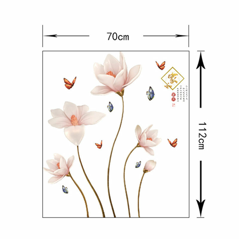 Bunte 3DSchmetterlingsBlumenWandaufkleber Abnehmbar Für Zuhause ≥