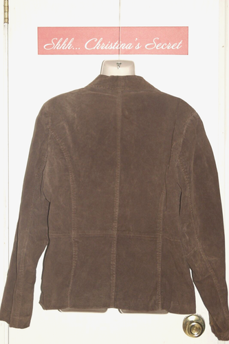 RELATIVITY Women Leather Brown Jacket Coat Blazer Suede Washable Pocket Lined XL - Picture 3 of 11