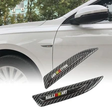 X2 RALLIART CARBON FIBER Metal Car Trunk Side Fenders Door Emblem Badge Sticker 