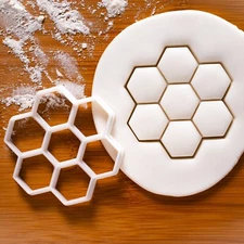 Honeycomb Cookie Cutter - hexagon pattern honey bumble bee housewarming spring
