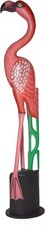Hermosa escultura de pájaro flamenco rosa de madera tallada a mano de 3 pies decoración tropical del hogar