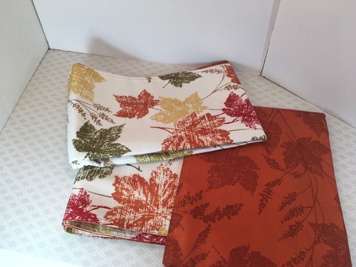 3 Piece Fall Autumn Thanksgiving Leaves Reversible Table Runner Food Network - Picture 12 of 12
