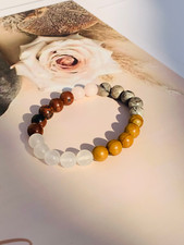 8mm Fashion round natural mix gemstone beads bracelet stretchable bracelet