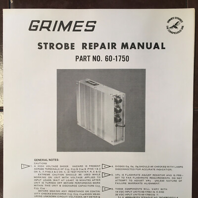 Midland Ross Grimes Strobe Repair Instructions for 60-1750