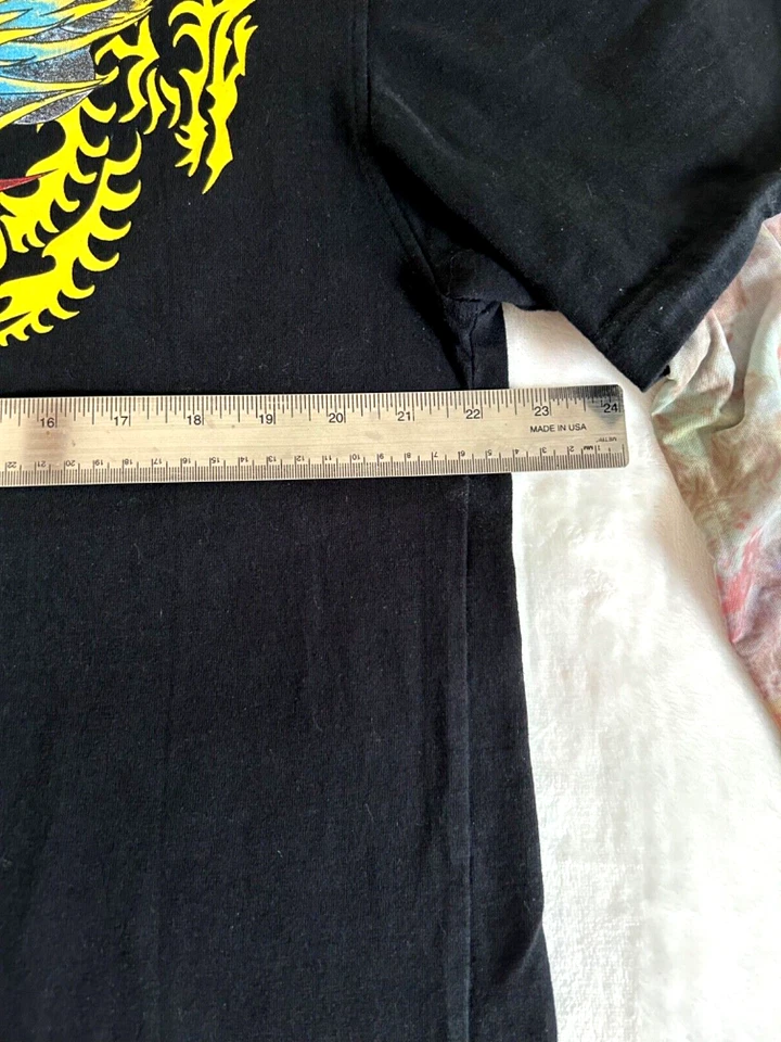 Y2K Kanji Premium Mens Dragon T Shirt Mesh Tattoo Sleeve XL 100% Cotton Vintage - Image 3 of 4