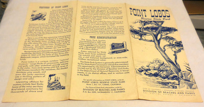 1 ad Point Lobos Reserve State Park Carmel Sacramento California brochure vtg
