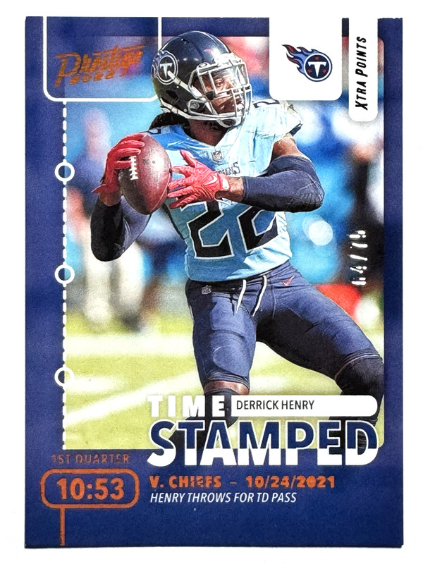 DERRICK HENRY Titans 2022 Panini Prestige ORANGE PARALLEL #d/75 TIMESTAMPED Card