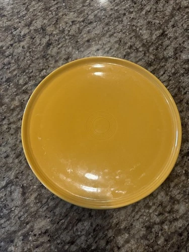 Fiesta Ware 12” Pizza Cake Plate Platter Homer Laughlin USA Daffodil Yellow E-1