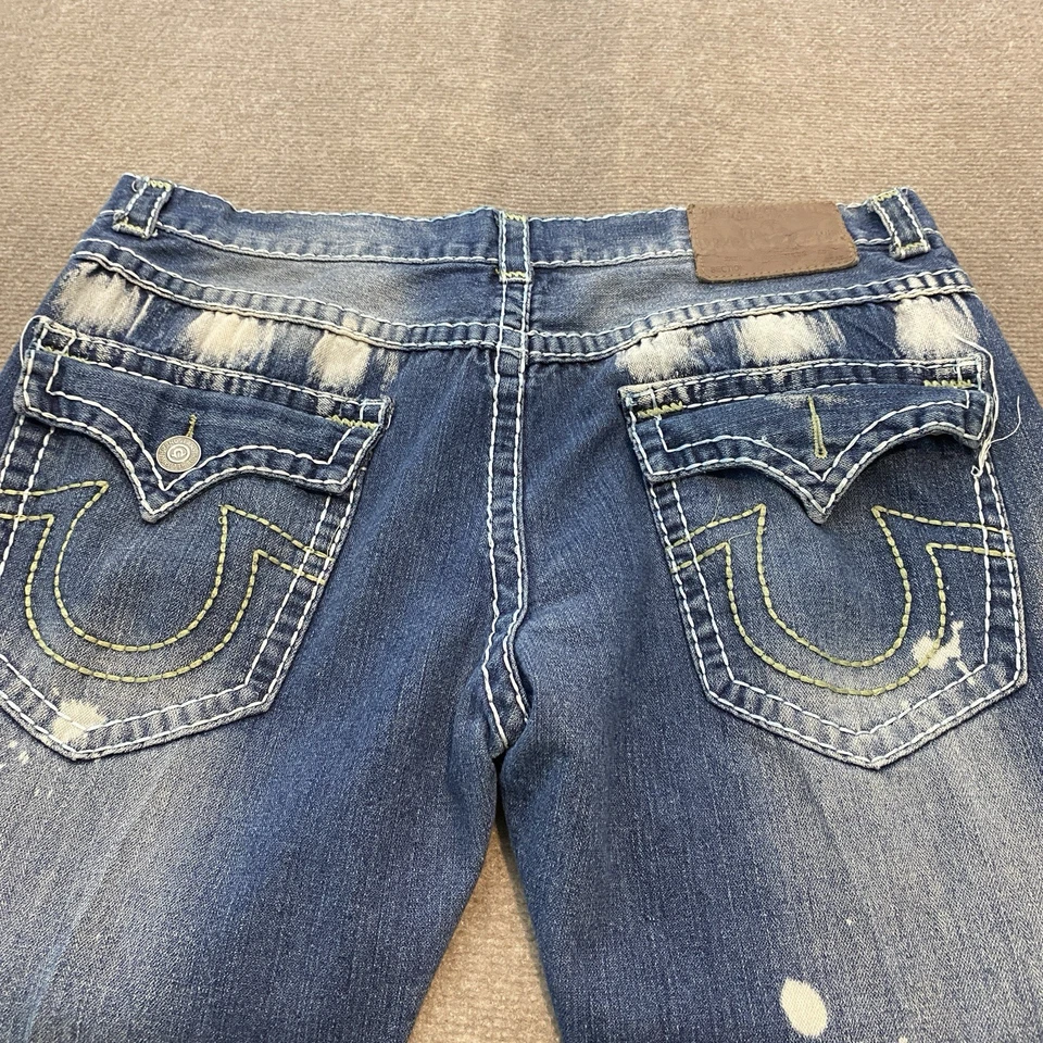 Jean de mezclilla True Religion Section recto talla 42 se adapta a 39x34 ácido envejecido Y2K Foto 4 de 4