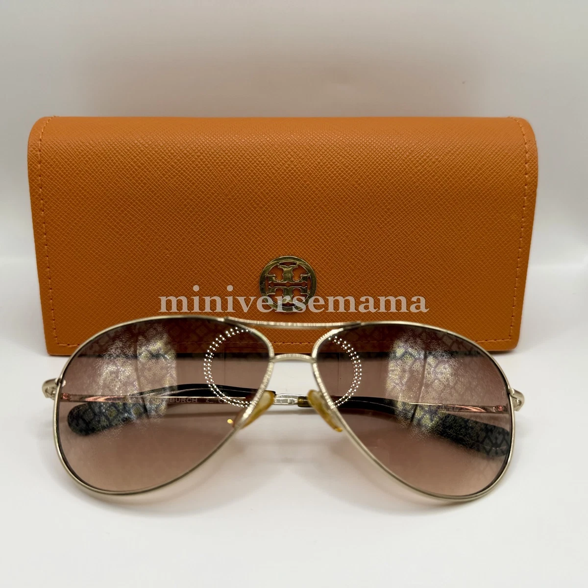 Tory Burch TY6010 1402/1E Gold Polarized Aviator Sunglasses Brown Gradient 58mm Tory Burch Brown Aviator Sunglasses for Women for sale | eBay main image 3