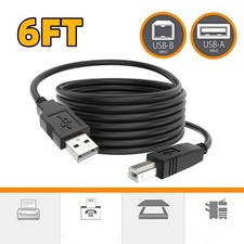 Printer Cable 6FT Scanner Cable USB Printer Cord USB Type A to Type B Cord