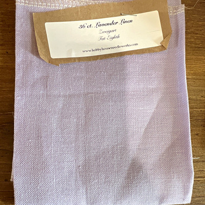Zweigart 36 ct Lavender Linen Fat Eighth Cross Stitch Fabric Sheet