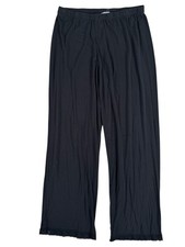 Barefoot Dreams Black Wide-Leg Lace Hem Lounge Pants Women's Size Medium