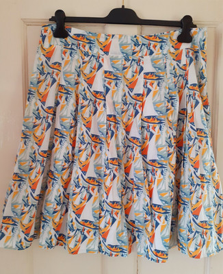 Seasalt Bar Beach Cotton Pleated Skirt. Size 14