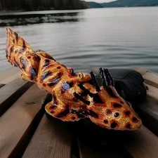 9" L.  James Mead Decoys Gold Water Dog Ice Fishing Decoy.