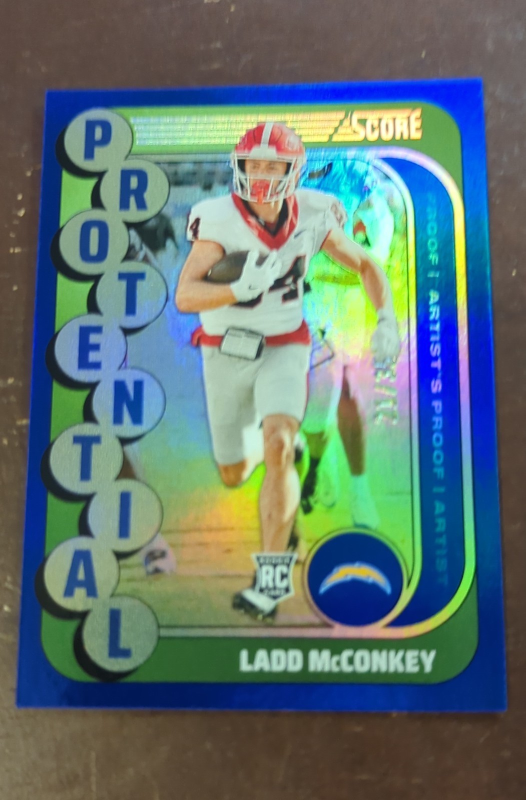 Ladd McConkey Panini Score Protential #1 Artists Proof