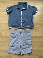 Boys Blue/White Shorts And Polo Top. Age 7 Years. Boden, Next