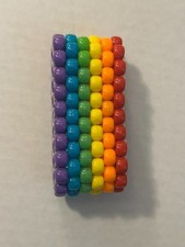 Handmade Kandi Cuff - Rainbow Pattern
