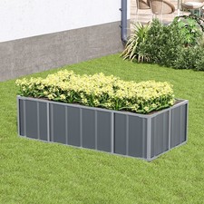 Metal Planter Garden Raised Bed Square Grow Trough for Outdoor Vegetable Fruit